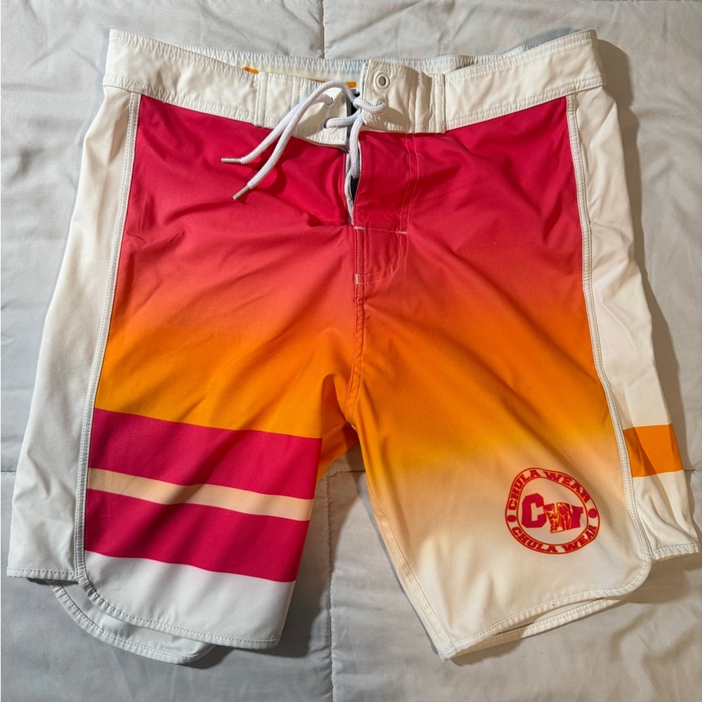 Gradient Red and Orange Board Shorts